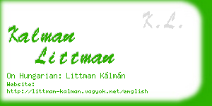 kalman littman business card